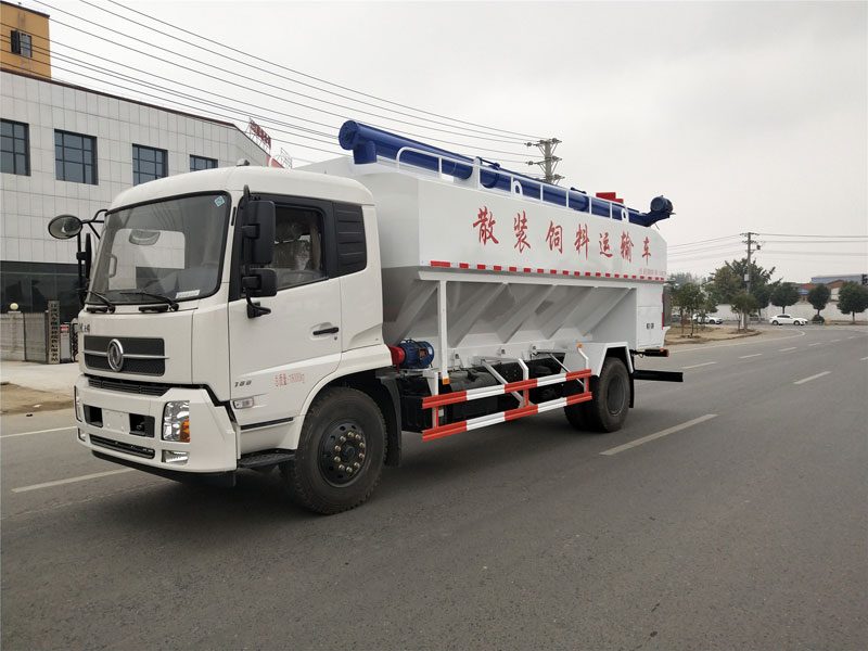 东风饲料车天锦10吨散装饲料运输车